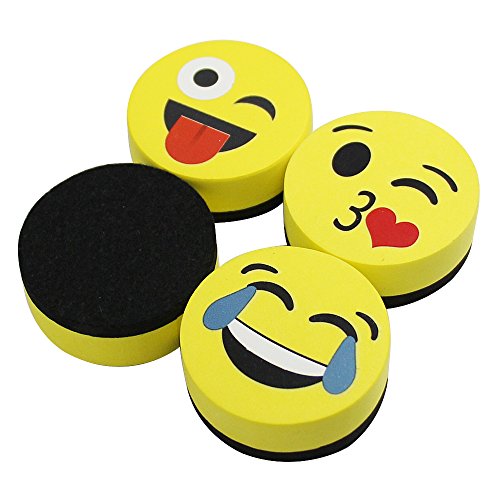 Product Cover VIZ-PRO Magnetic Smiley Face Circular Whiteboard Eraser / 4 Pack of 2