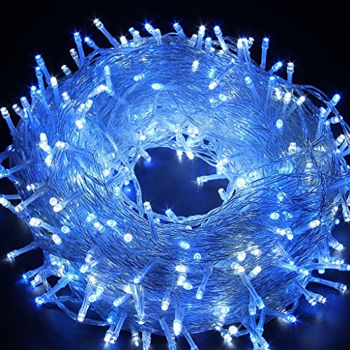 Product Cover FULLBELL LED String Lights Fairy Twinkle Decorative Lights 200 LED 65.6 Feet with Multi Flashing Modes Controller for Kid's Bedroom, Wedding, Chirstmas Tree, Festival Party, Garden, Patio (Blue)