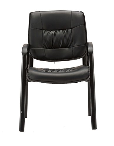 Product Cover BTEXPERT Premium Leather Office Executive Chair Waiting Room Guest/Reception Side Conference Chair Black