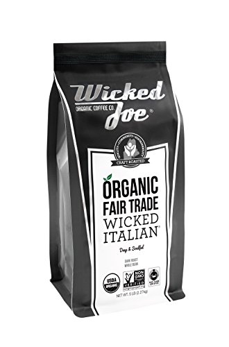Product Cover Wicked Joe Organic Coffee Fair Trade Organic Whole Bean, Italian, 5 Pound