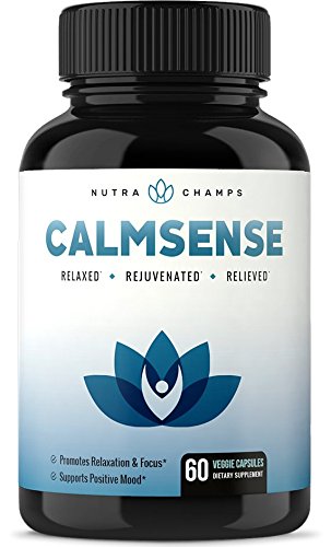 Product Cover CalmSense Stress Relief Supplement - Calming Herbal Blend & Vitamin B Complex - Keep Your Mind & Body Relaxed, Focused & Positive - Supports Serotonin Increase, Boosts Mood & Relieves Anxiety