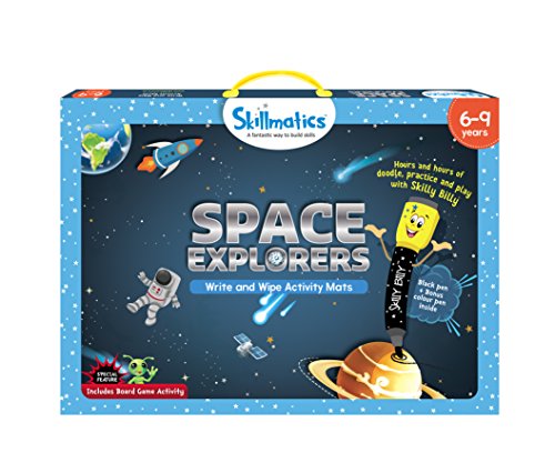 Product Cover Skillmatics Educational Game: Space Explorers (6-9 Years) | Fun Learning Activities for Kids | Write and Wipe Activity Mats