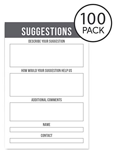 Product Cover Suggestion Box Cards For Comments | Refill Pack 4 x 6 inches 100 Per Pack by Sutter Signs