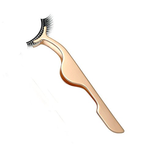 Product Cover False Eyelashes Applicator Tool Eyelash Extension Tweezers Remover Clip Tweezers Nipper (Golden)