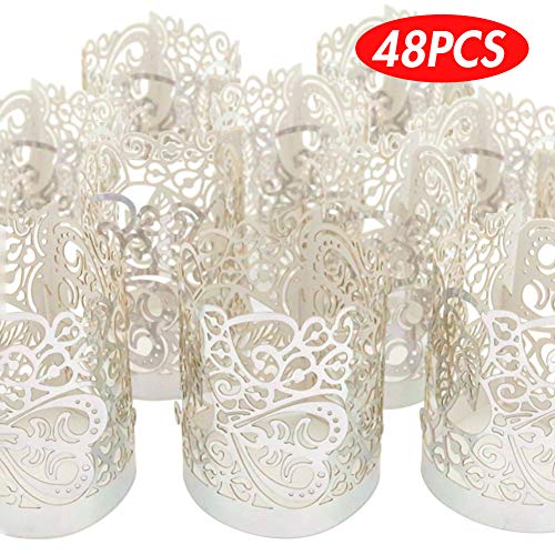 Product Cover LoveInUSA 48PCS Tea Light Holders,1.7inch Tea Lights Silver Candle Holder Silver Flameless Candles Tea Light  for LED Battery Tealight Candles  Valentine Birthday Wedding Decoration