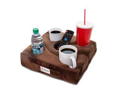 Product Cover Cup Cozy Deluxe Pillow (Brown) As Seen on TV -The world's BEST cup holder! Keep your drinks close and prevent spills. Use it anywhere-Couch, floor, bed, man cave, car, RV, park, beach and more!
