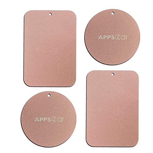 Product Cover Metal Plate with 3M Adhesive Back for Magnetic Car Mount Cell Phone Holder GPS and Tablet Holder (2 Rectangle & 2 Round) (Rose Gold)