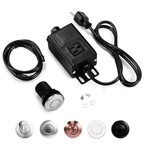 Product Cover Sink Top Air Switch Kit Air Button for Garbage Disposal with Aluminum Alloy Power Module (SHORT BRUSHED STAINLESS STEEL BUTTON) by CLEESINK