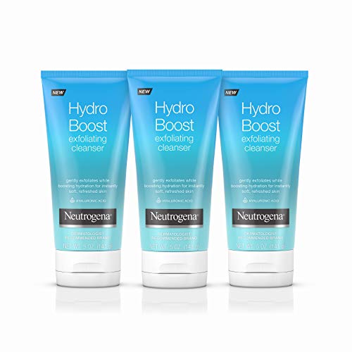 Product Cover Neutrogena Hydro Boost Gentle Exfoliating Facial Cleanser with Hyaluronic Acid, Non-Comedogenic Oil-, Soap- & Paraben-Free Daily Face Wash, 5 oz (Pack of 3)