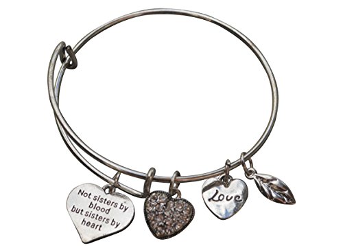 Product Cover Infinity Collection Best Friends Bracelets- Not Sisters by Blood But Sisters by Heart Bracelet- Friend Jewelry for Friends