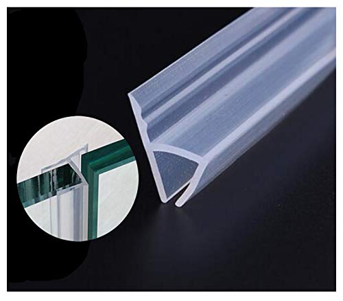 Product Cover Glass Shower Door Seal Strip(Need Silicone Glue), 120inch Frameless Weather Stripping Seal Sweep for Door Windows, Flexible with Durable Weatherproof Silicone for 3/8