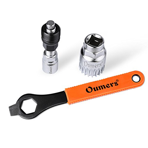 Product Cover Oumers Bike Crank Extractor/Arm Remover and Bottom Bracket Remover with 16mm Spanner/Wrench. Professional Bicycle Repair Tool Kit