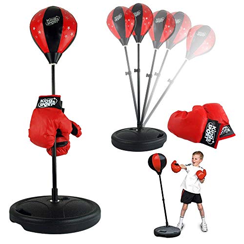 Product Cover Liberty Imports Sport Boxing Set Punching Bag with Gloves - Punching Ball for Kids Adjustable Height (43 Inches)