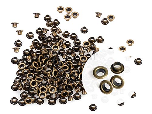 Product Cover CRAFTMEmore 2MM Hole 200PCS Tiny Grommets Eyelets Self Backing for Bead Cores, Clothes, Leather, Canvas (Antique Brass)