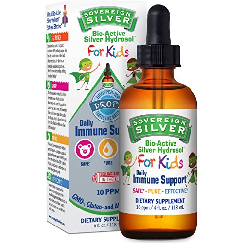Product Cover Sovereign Silver Bio-Active Silver Hydrosol for Kids for Immune Support - 10 ppm, 4oz (118mL) - Dropper