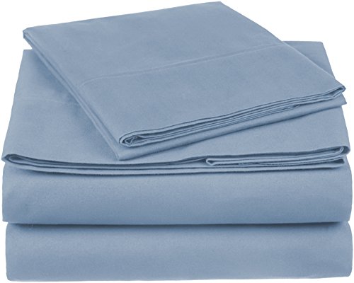 Product Cover Pinzon 300 Thread Count Organic Cotton Bed Sheet Set - Twin XL, Flint Blue
