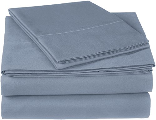 Product Cover Pinzon 300 Thread Count Ultra Soft Cotton Bed Sheet Set, Twin XL, Dusty Blue