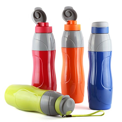 Product Cover Cello Puro Plastic Sports Insulated Water Bottle,Set of 4, Assorted (600 ML)