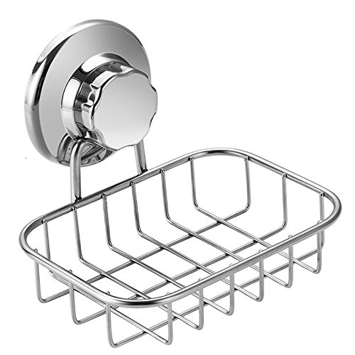 Product Cover SANNO Vacuum Suction Soap Dish Holder, Soap Saver Soap Holder Soap Tray Bar Soap Sponge Holder for Shower, Bathroom, Tub and Kitchen Sink - Rust Proof Stainless Steel