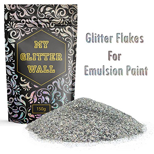 Product Cover Silver AB 150G My Glitter Wall Glitter for Emulsion Paint Glittery Wall Decorations Perfect for Indoors and Outdoors