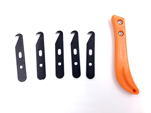 Product Cover Utility Hooked Knife Steel Blade Golf Club Grip Hook Blade Knife (5pcs Blade, 1pc Knife Handle)
