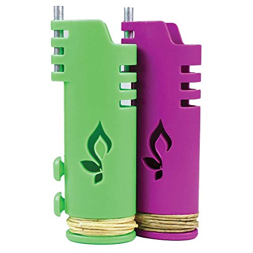 Product Cover Hemplights Hemp Wick Lighter 2 Pack Wrapper, Includes 8FT Hemp Wick Lime/Purple