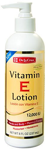 Product Cover De La Cruz Vitamin E Lotion 12,000 IU, Allergy Tested, Paraben-Free, Made in USA, 8 FL OZ