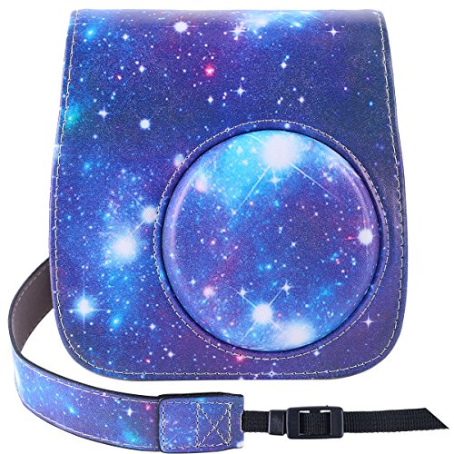 Product Cover Katia Camera Case Compatible for Fujifilm Instax Mini 9/8+ /8 Instant Film Camera with Photo Accessories Pocket and Shoulder Strap - Galaxy