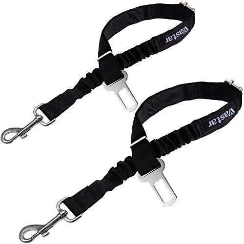 Product Cover Vastar Dog Seat Belt Harness, 2 Packs Pet Dog Seat Belt Leash Adjustable Dog Cat Safety Leads Harness, Vehicle Car Seatbelt Harness for Pets with Elastic Nylon Bungee Buffer for Shock Attenuation