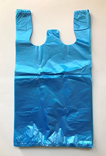 Product Cover RG Large Plastic Grocery T-shirts Carry-out Bag Blue Unprinted 12 X 6 X 21 (100)