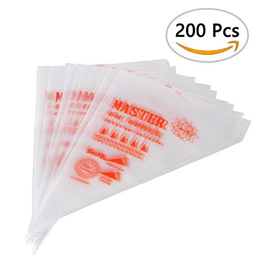 Product Cover DLOnline 200 Pcs Disposable Cream Pastry Bag Cake Icing Piping Decorating Tool Cupcake Decorating Piping Icing Bag