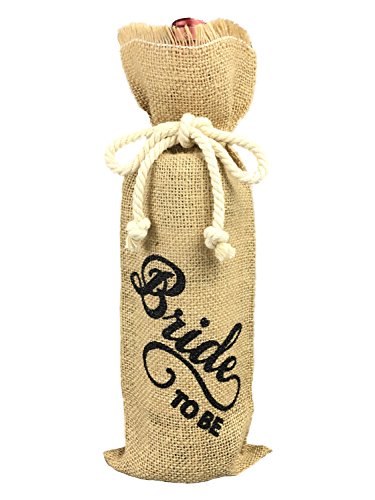 Product Cover Bride to be Wine Bottle Cover, Engagement Party Gift Bag, Wine Bottle Cover Burlap to Engaged Couple