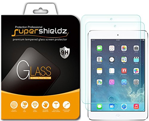 Product Cover (2 Pack) Supershieldz for Apple iPad Mini 3, iPad Mini 2 and iPad Mini (1st Generation) Tempered Glass Screen Protector, Anti Scratch, Bubble Free
