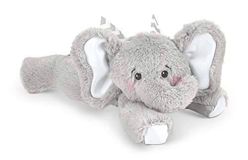 Product Cover Bearington Baby Spout Plush Stuffed Animal Gray Elephant with Rattle, 8 inches