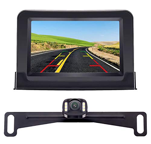 Product Cover Amtifo Backup Camera For Cars,Pickups,Trucks,Easy Installation HD 720P High-Speed Observation System With 4.3 Inch Monitor,Adjustable Rear/Front View Camera,Super Night Vision,Guide Lines On/Off