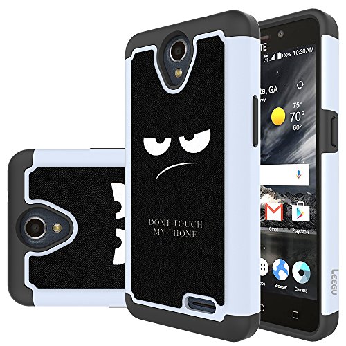 Product Cover LEEGU [Shock Absorption] Dual Layer Heavy Duty Protective Silicone Plastic Cover Phone Case for ZTE Prestige 2, ZTE Maven 3, ZTE Prelude Plus, ZTE Overture 3 - Don't Touch My Phone