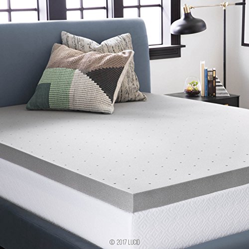 Product Cover LUCID 3 Inch Bamboo Charcoal Memory Foam Mattress Topper - Twin