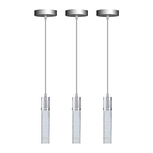 Product Cover HAIXIANG Contemporary Bubble Crystal LED Pendant Lamp Ceiling Lighting Chandelier 3 Heads Light Fixtures Bedroom Dining Room Living Room Office Restaurant Bar Cafe