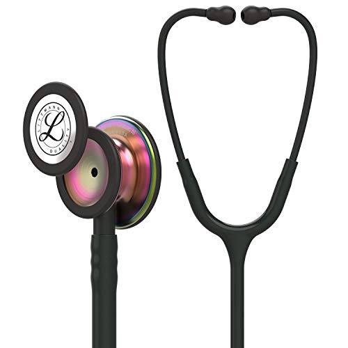 Product Cover 3M Littmann Classic III Monitoring Stethoscope, Rainbow-Finish Chestpiece, black stem and headset, Black Tube, 27 inch, 5870
