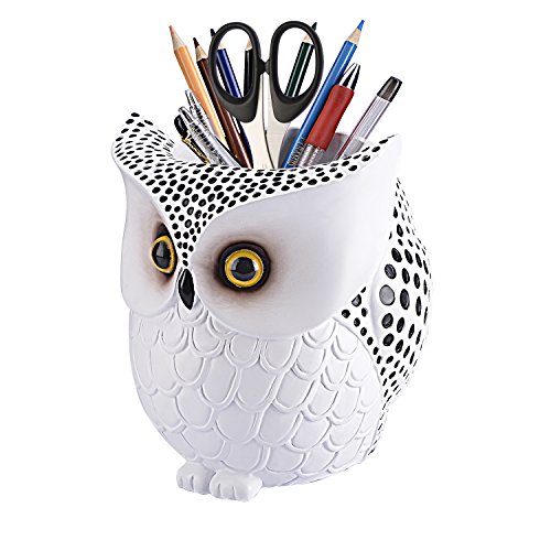 Product Cover Owl Pen Holder,LYASI Owl Pen Pencil Container Carving Brush Pot Brush Holder Desk Organizer Decoration,Luxury Gift and Exquisite Handicraft