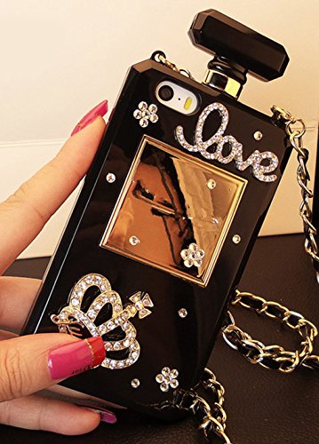 Product Cover Goodaa for Galaxy S8 Case,Galaxy S8 Diamond Perfume Bottle Case,Luxury Elegant Diamond Perfume Bottle Crystal Rhinestone Shiny Bling Crown Cover Case for Galaxy S8 with String