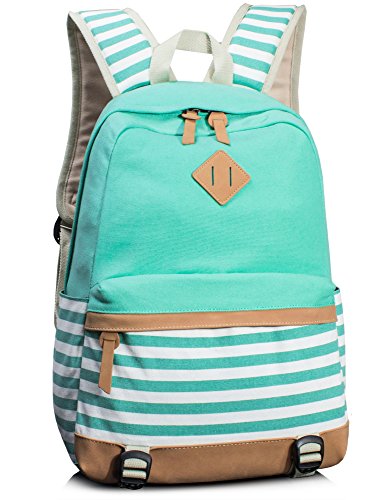 Product Cover Leaper Navy Style School Laptop Backpack Girls Canvas Bookbag Water Blue