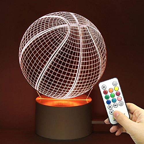 Product Cover TRADE 10 Color Change Touch Remote Control Dimming Basketball Ball Sports 3D Visualization Acrylic LED Night Light Perfect Gift Give for Kid Teens Boyfriend Christmas Eve Halloween Birthday