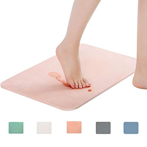 Product Cover Marbrasse Bath Mat, Absorbent Diatomaceous Earth, Japanese Design, Nonslip Bathroom Floor Mats for Fast Water Drying, Self-Refreshing Hard Shower Mat (Pink)
