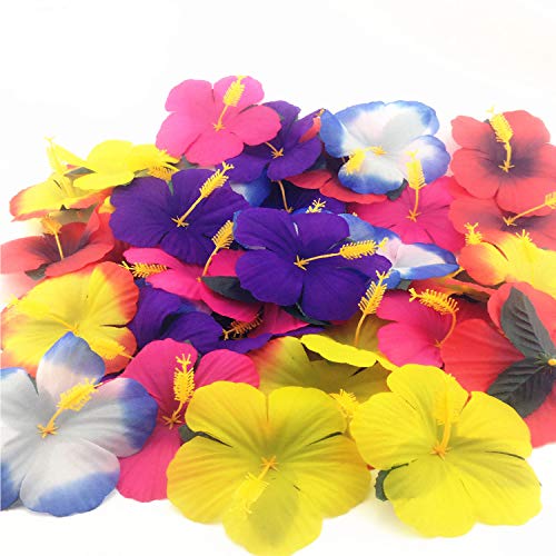 Product Cover Sc0nni 72 Pack Hibiscus Flowers for Tabletop Decoration Party Favor Party Decoration Confetti Party Favors