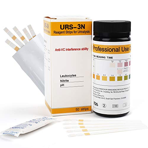Product Cover UTI Test Strips, 50 Urine Test Strips, 3-in-1 Urinary Tract Infection Test Strips for Leukocytes, Nitrite and PH Test, Accurate Results in 1 Minute