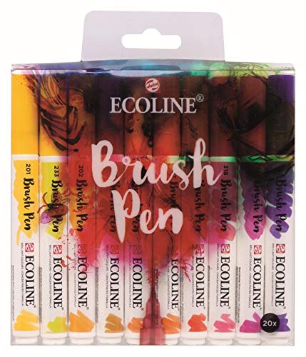 Product Cover Royal Talens Ecoline Liquid Watercolor Brush Pen, Set of 20 Colors (11509004)