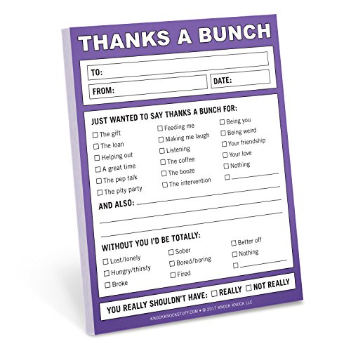 Product Cover Knock Knock Thanks a Bunch Nifty Note, Checklist Memo Pad, 4 x 5.25-inches