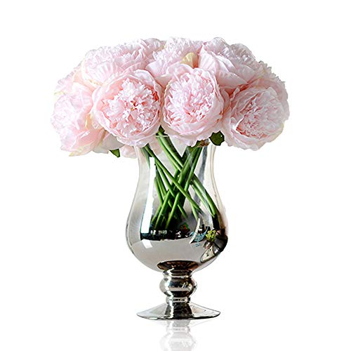 Product Cover Felice Arts Artificial Peony Silk Flowers Bouquet Room Home Office Wedding Party Flowers Decor(Pink)