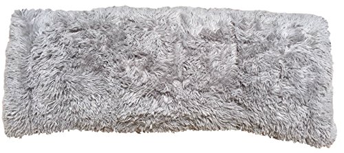 Product Cover Luxurious Faux Fur Body Pillow Cover with Long Hair, Removable with Sturdy Zipper Closure, Ultra Soft For More Comfort and Fits up To 20 X 54 in Body Pillow (Choice of Colors) (SILVER)